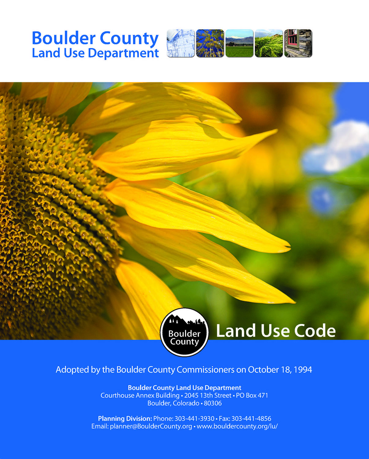 Boulder County Land Use Code cover