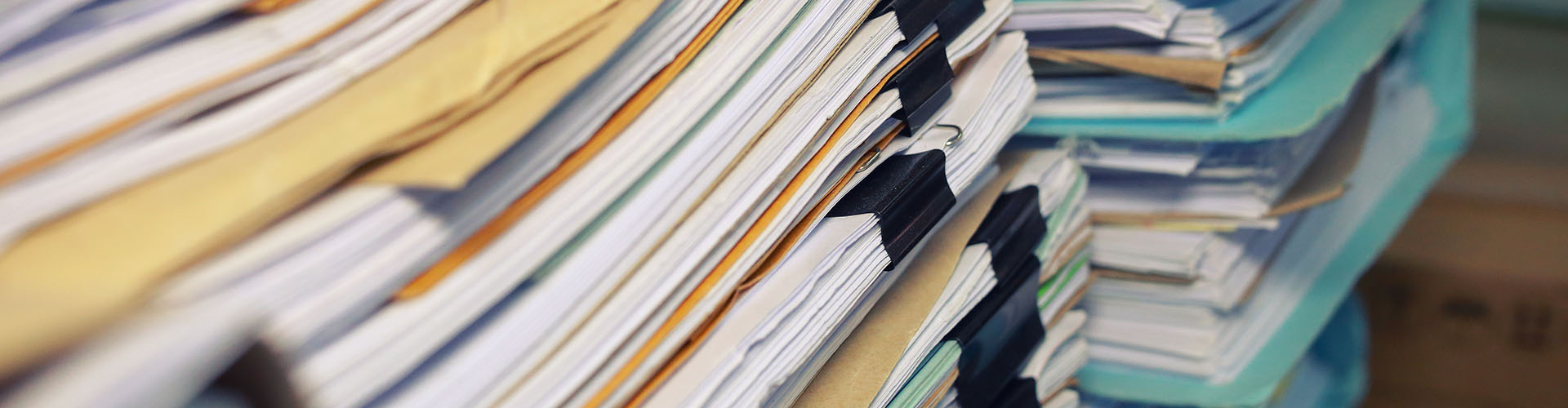 Photo of folders containing paper records
