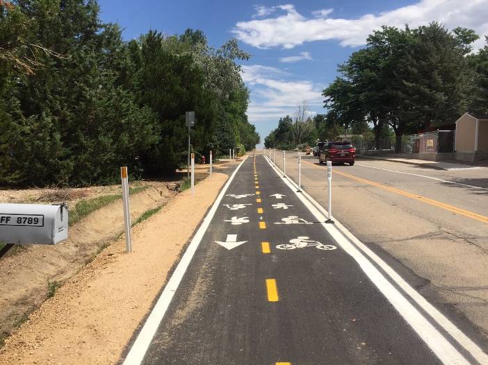 Niwot Elementary temporary cycle track