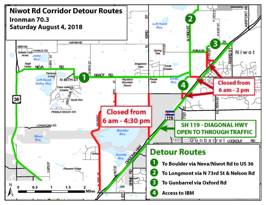Detour route map for 70.3 Ironman