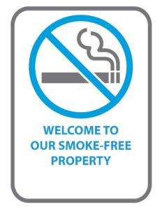 sign: welcome to our smoke-free property