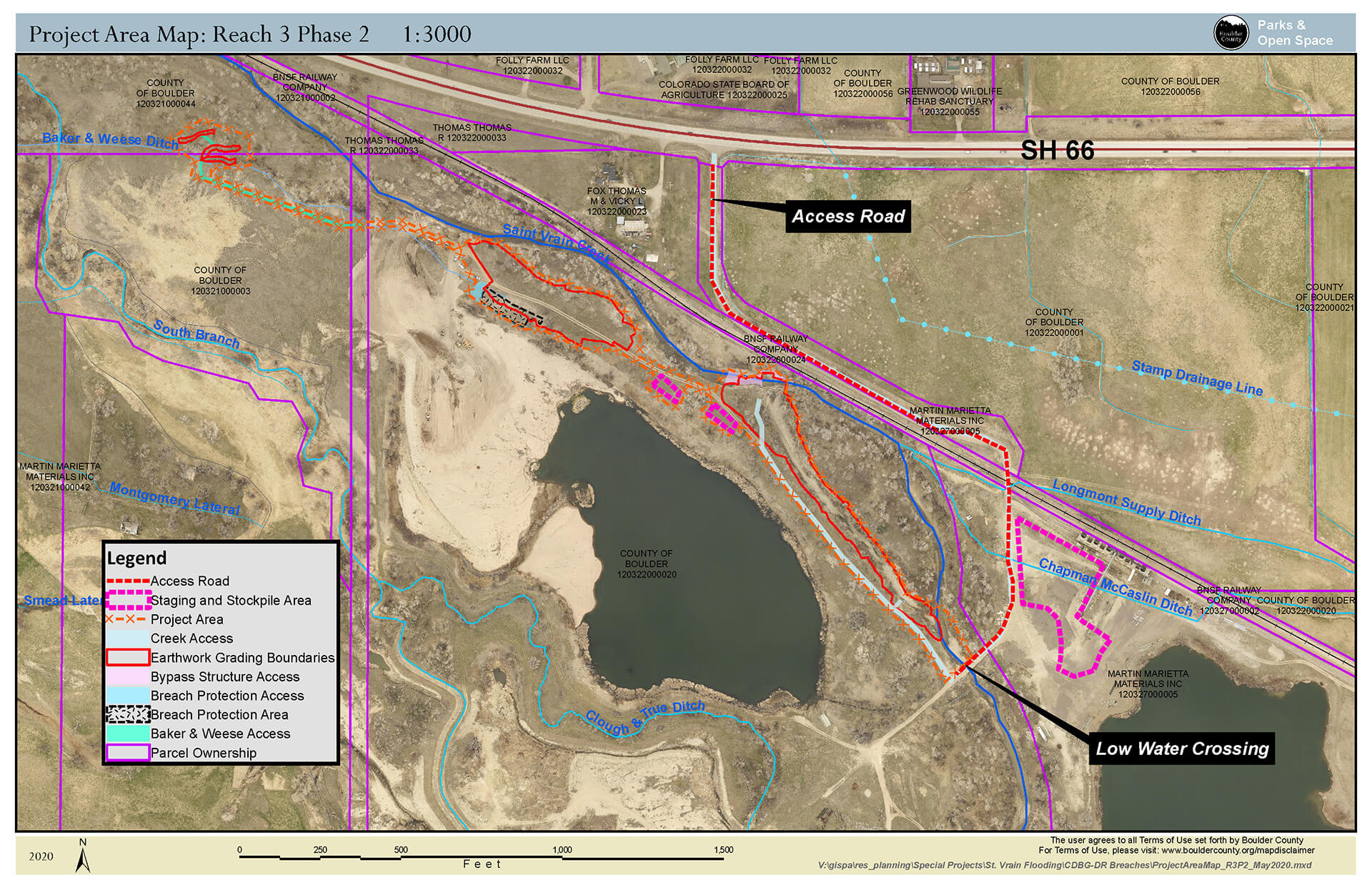St. Vrain Creek Reach 3 Phase 2 Project Area Map