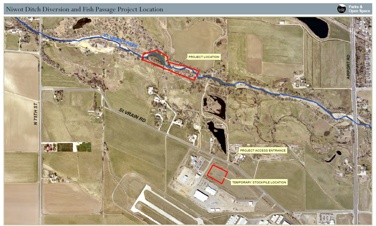 Niwot Ditch Diversion and Fish Passage Project Location Map