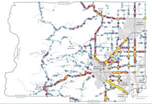 heat map of fatal traffic crashes in unincorporated Boulder County from 2009-2018