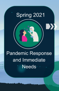 Healthcare worker performing a Covid Test. Spring 2021 Pandemic Response and Immediate Needs